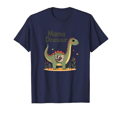 Mama Dinosaurier: Niedliche prähistorische Mutterliebe T-Shirt, Herren, Marineblau, 6XL von Generic