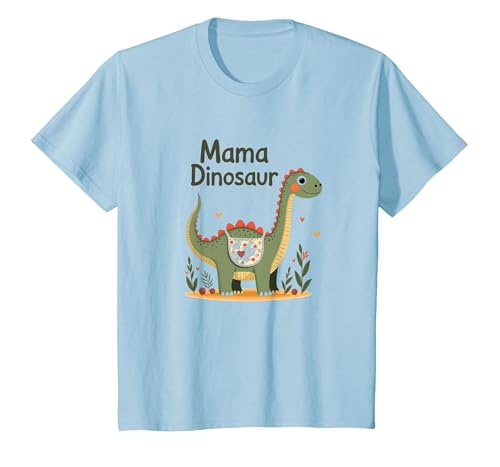 Mama Dinosaurier: Niedliche prähistorische Mutterliebe T-Shirt, Kinder, Himmelblau, 152 von Generic