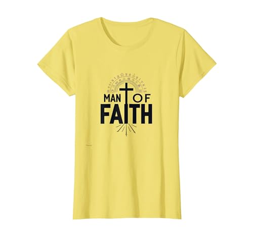 Man of Faith Religiöses Andachtskreuz für Männer T-Shirt, Damen, Gelb, XS Man of Faith Religiöses Andachtskreuz für Männer T-Shirt, Damen, Gelb, XS von Generic