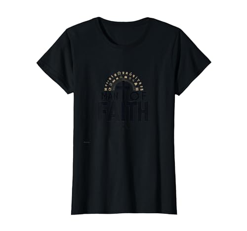 Man of Faith Religiöses Andachtskreuz für Männer T-Shirt, Damen, Schwarz, XS Man of Faith Religiöses Andachtskreuz für Männer T-Shirt, Damen, Schwarz, XS von Generic