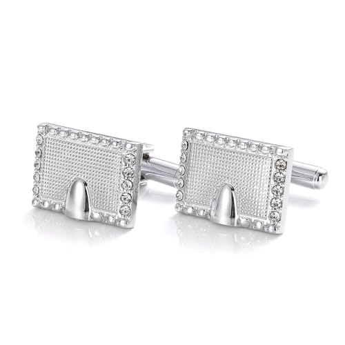 Manschettenknöpfe Quadratisch mit Diamant Manschettenknöpfe Smoking Kleid Accessoires Französische Hemd Manschettenknöpfe von Generic