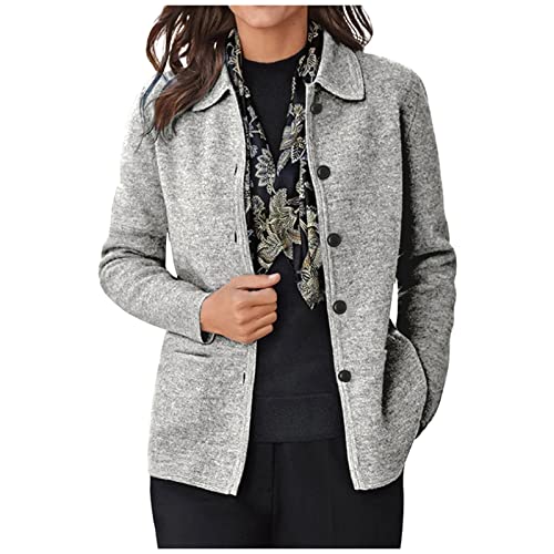 Mantel Damen, Wickelcardigan Lodenjacke Thermojacke äRmellose Weste Steppwesten Oversize Strickjacke Gothic Blazer Matschhose Und Regenjacke Kurze DüNne Jacken(Grau, S) von Generic