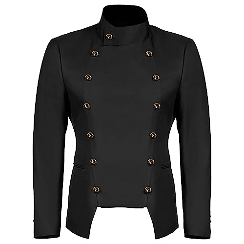 Mantel Herren Lang - Viktorianische Steampunk Jacke Für Herren Mittelalter Gehrock Jacke Viktorianischen Karneval Kostüm Cosplay Kostüm Smoking Jacke Uniform von Generic