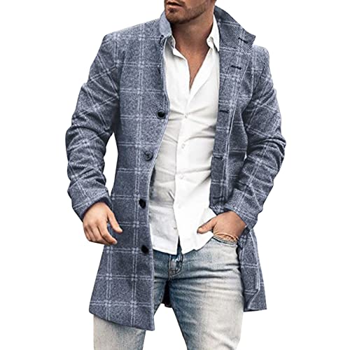 Mantel Herren Wintermantel Wolle Winter Kurzmantel Mittellang Wollmantel mit Stehkragen und Revers Winterjacke für Business Freizeit von Generic