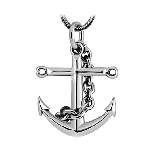Maritimer Anker-Amulett-Anhänger aus Sterlingsilber mit Weizenkette aus 925er Silber von Generic