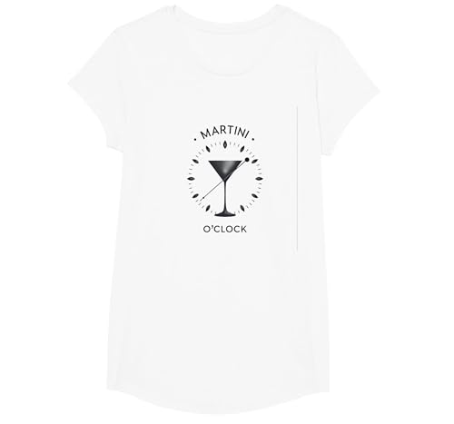 Martini O'Clock Cocktail Hour Grafikkunst T-Shirt, Girls, Weiß, XS Martini O'Clock Cocktail Hour Grafikkunst T-Shirt, Girls, Weiß, XS von Generic