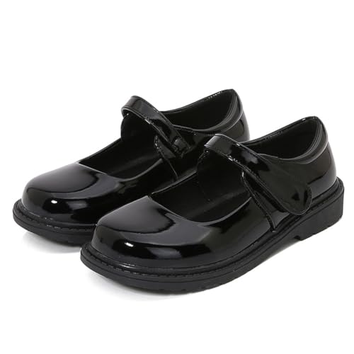 Mary Jane Halbschuhe Mädchen Ballerinas Prinzessin Lederschuhe Hochzeit Party Kleid Tanz Schuhe 35 EU,Schwarz von Generic
