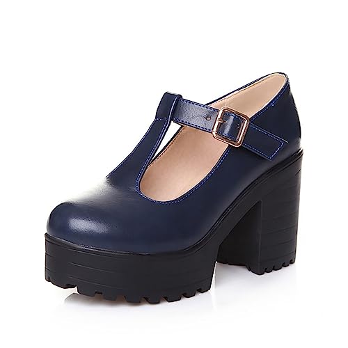 Mary Jane Schuhe Damen Plateau Gothic - Pumps Damen Blockabsatz - Chunky high Heels T-Riemen Halbschuhe Schnalle Riemchensandalen Blockabsatz Stöckelschuhe Slip-on Loafers Einzelne Schuhe Mary Jane Schuhe Damen Plateau Gothic - Pumps Damen Blockabsatz - Chunky high Heels T-Riemen Halbschuhe Schnalle Riemchensandalen Blockabsatz Stöckelschuhe Slip-on Loafers Einzelne Schuhe von Generic