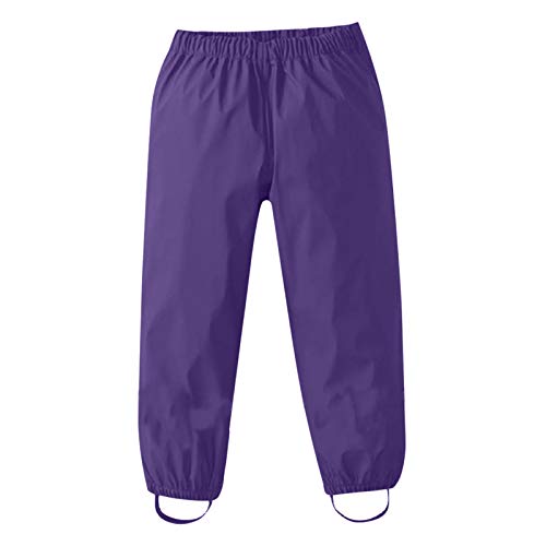 Matschhose Jungen Regenhose Kinder Winddicht Hosen Schlamm Kinder Jungen Kleinkind wasserdichte Matschhose Mädchen Buddelhose für Unisex Jungen Mädchen (Purple, 5-6 Years) von Generic