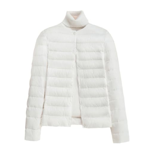 Matter Stoff Entendaunenjacke Damen Leichter Mantel Parka Mantel Damen Daunenjacke white XL von Generic