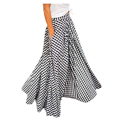 Maxirock Damen Lang,Karierter Rock Damen,Faltenrock Damen Große Größen Lange Röcke Swing Maxi Rock A Linie Freizeitrock Hohe Taille Plisseerock Bodenlänge Damenrock mit Taschen Herbst Sommer Maxirock Damen Lang,Karierter Rock Damen,Faltenrock Damen Große Größen Lange Röcke Swing Maxi Rock A Linie Freizeitrock Hohe Taille Plisseerock Bodenlänge Damenrock mit Taschen Herbst Sommer von Generic