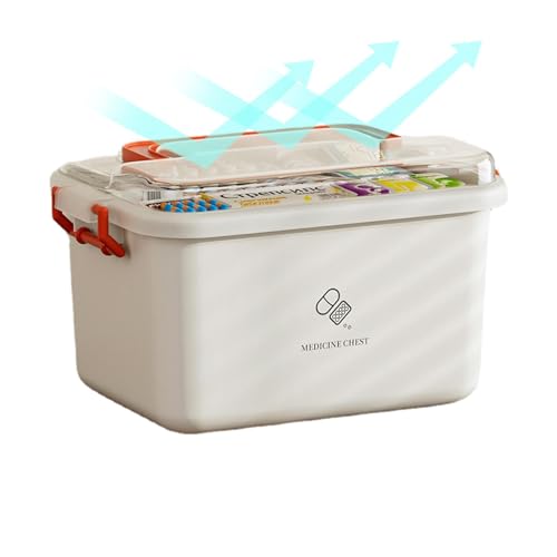 Medikamentenaufbewahrungsbox - Medikamentenorganizer Medikamentenaufbewahrung | Haushaltsmedikamentenbox mit großem Fassungsvermögen, mehrschichtige Medikamentenaufbewahrungsbox aus Kunststoff von Generic