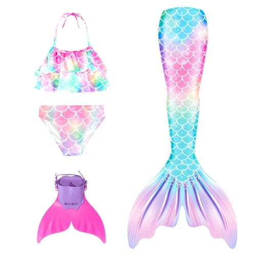 𝙈eerjung𝙛rauen𝙛losse Mädchen Mit Bikini Set schwimm𝙛lossen Kinder 𝙈eerjung𝙛rau 𝙈eerjung𝙛rauen Badeanzug 𝙈ono𝙛losse Bikinis Badekleid Für 4-13 Jahre von Generic