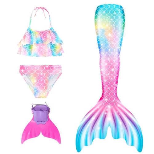 𝙈eerjung𝙛rauen𝙛losse Mädchen Mit Bikini Set schwimm𝙛lossen Kinder 𝙈eerjung𝙛rau 𝙈eerjung𝙛rauen Badeanzug 𝙈ono𝙛losse Bikinis Badekleid Für 4-13 Jahre von Generic