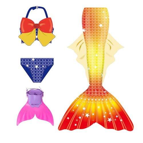 𝙈eerjung𝙛rauen𝙛losse Mädchen Mit Bikini Set schwimm𝙛lossen Kinder 𝙈eerjung𝙛rau 𝙈eerjung𝙛rauen Badeanzug 𝙈ono𝙛losse Bikinis Badekleid Für 4-13 Jahre von Generic