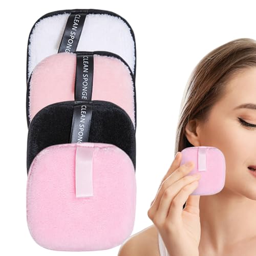 Mehrzweck-Make-up-Entfernertuch – 4 Stück wiederverwendbare Gesichtspads zur Gesichtsreinigung | Bio-wiederverwendbare Make-up-Entferner-Pads für Lidschatten, Mascara, Lippenstift Mehrzweck-Make-up-Entfernertuch – 4 Stück wiederverwendbare Gesichtspads zur Gesichtsreinigung | Bio-wiederverwendbare Make-up-Entferner-Pads für Lidschatten, Mascara, Lippenstift von Generic