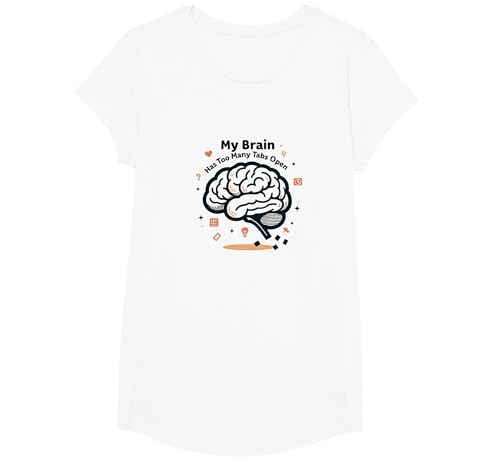 Mein Gehirn hat zu viele Tabs geöffnet T-Shirt, Girls, Weiß, XS Mein Gehirn hat zu viele Tabs geöffnet T-Shirt, Girls, Weiß, XS von Generic