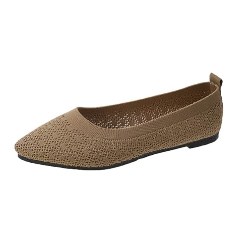 Meine Bestellungen Anzeigen Ballerina Schuhe Damen Weiche Atmungsaktive Stricken Walkingschuhe Leicht Slip On Ballerinas Flat Schuhe Orthorinas Ergonomische Sneaker Loafer Freizeit Pumps Tanzschuhe von Generic