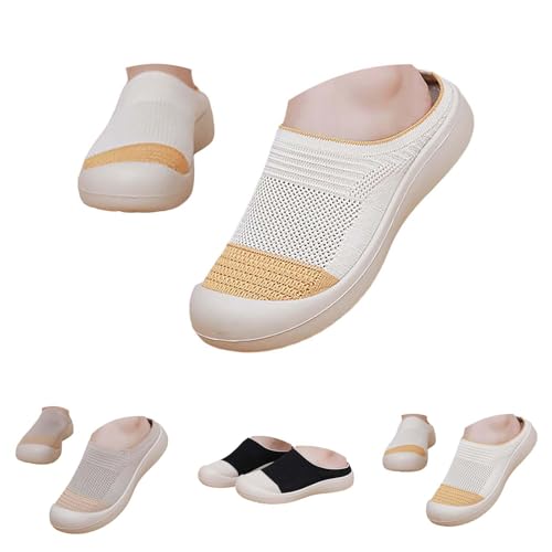 Meine Bestellungen wasserdichte Turnschuhe Damen Clogs Hausschuhe Sommer Damen Flach Leichte Weichen Sohlen Schlappen Runde Zehenpartie Mesh Stoffturnschuhe Atmungsaktive rutschfeste Freizeitslipper von Generic