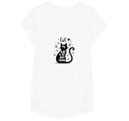 Meine Katze ist Mein Bester Freund Tierliebhaber T-Shirt, Girls, Weiß, XS Meine Katze ist Mein Bester Freund Tierliebhaber T-Shirt, Girls, Weiß, XS von Generic