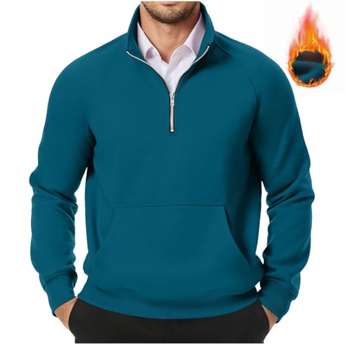 Meine bestellungen anzeigen Fleece Pullover Herren Winter Microfleece Sweatshirt Halber Reißverschluss Tops Rollkragen Langarmshirt Einfarbig Winterpullover Große Größen Fleecepullover Warm Oberteile von Generic