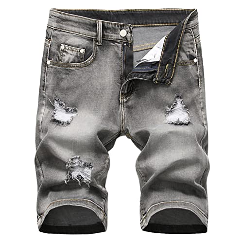 Meine bestellungen anzeigen Jeans Shorts Herren Sommer Kurz Jeanshose Slim Fit Stretch Freizeithose Vintage Distressed Jeansshorts Destroyed Jeanshosen mit Taschen Chino Bermuda Hose von Generic