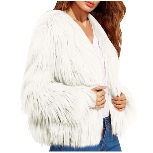 Meine bestellungen anzeigen Kunstpelze Mantel Damen Elegant Felljacke Open Front Pelzjacke Flauschig Fellmantel Große Größen Pelzmantel Weiche Bequemer Winterjacke Faux Pelz Cardigan Warm von Generic