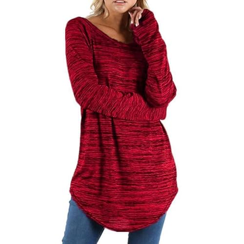 Meine bestellungen anzeigen Oversized Langarmshirt Damen Lange Umstands Oberteile Einfarbig Pullover mit Rundhals Große Größen Bluse Casual Longtops Frühling Sommer Langarm Tshirt von Generic