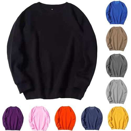 Meine bestellungen anzeigen Sweatshirt Herren Langarm Pullover Lässige Langarmshirt ohne Kapuze Winter Oberteile Einfarbig Tops Rundhals Shirt Leichte Bluse Große Größen Bequeme Pulli von Generic