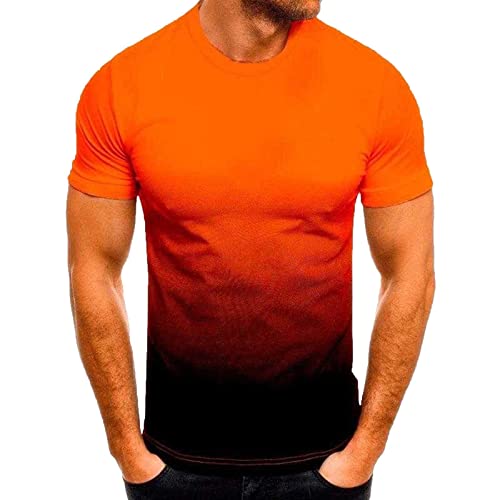 Meine bestellungen anzeigen Tshirt Herren Farbverlauf Sportshirt Regular Fit Shirt Modish Pullover Rundhals Kurzarm T-Shirt Atmungsaktive Laufshirt Sport Oberteile Große Größen Trainingsshirt Basic von Generic