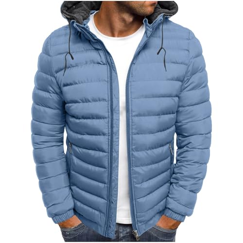 Meine bestellungen anzeigen Winterjacke Herren Leichte Steppjacke Zipper Kapuze Gesteppte Jacke Winter Steppmantel Große Größen Pufferjacke Einfarbig Wintermantel Warm Daunenjacke von Generic