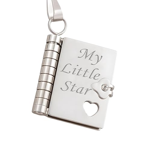 Meine kleine Sternbuch-Halskette, Meine unglaublichen Töchter-Bücher-Halsketten, Geburtstagsgeschenk for Schulabschluss, verstellbarer, aufklappbarer Anhänger, trägt ewige Liebe(Silver) von Generic