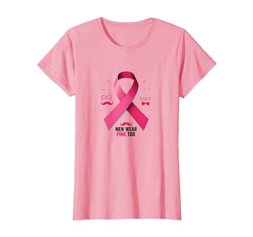 Men Wear Pink Too Brustkrebs-Bewusstseinsband T-Shirt, Damen, Rosa, XS Men Wear Pink Too Brustkrebs-Bewusstseinsband T-Shirt, Damen, Rosa, XS von Generic