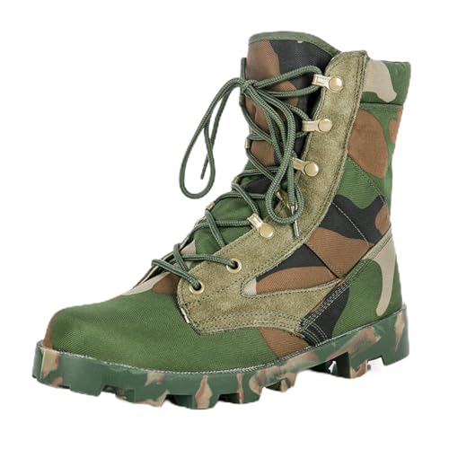 Men's High Top Military Tactical Boots Lace Up Lightweight Comfortable Military Work Shose Desert For Backpacking Mountaineering Travel Army Outdoor Jungle Hunting(Green A,45 EU) von Generic