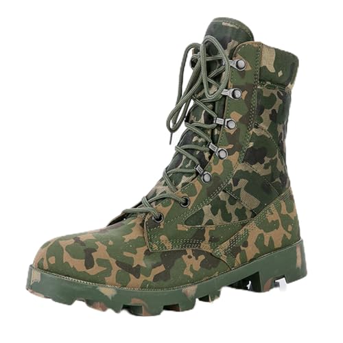 Men's High Top Military Tactical Boots Lace Up Lightweight Comfortable Military Work Shose Desert For Backpacking Mountaineering Travel Army Outdoor Jungle Hunting(Green B,43 EU) von Generic