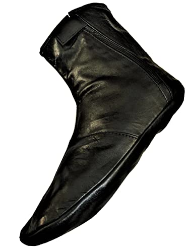 Men's Women's Unisex Real Halal Sheep Soft Leather Socks Khufs With Warm Fleece Lining (Schwarz, 44) von Generic