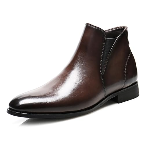 Mens Chelsea Boots PU Leder Stiefeletten Für Männer Classic Stylish Slip on Dress Schuhe Für Casual Fomal Wear,Kaffee,42.5 EU Mens Chelsea Boots PU Leder Stiefeletten Für Männer Classic Stylish Slip on Dress Schuhe Für Casual Fomal Wear,Kaffee,42.5 EU von Generic