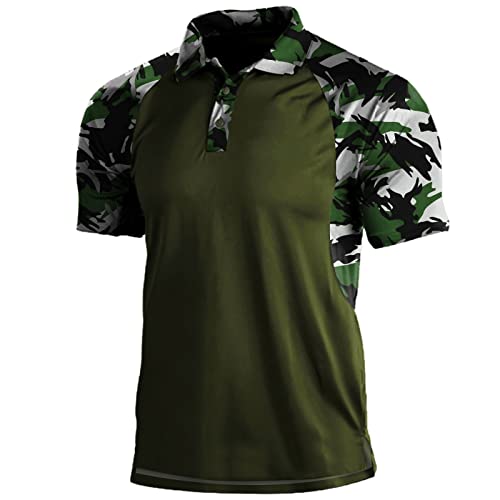 Mens Fashion Casual Comfort Soft Loose Outdoor Sports Solid Color Camouflage Printing Raglan Sleeve Top Short Sleeve T Shirt Shirt Top Bluse Weites Kleid (White, XXXL) von Generic