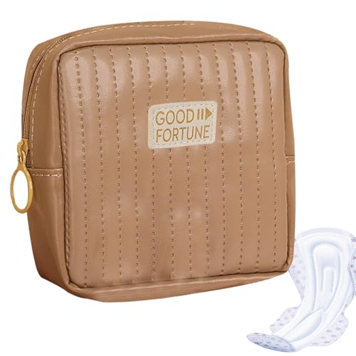 Menstrual Pad Organizer - Tragbare PU Leder Sanitär, Serviettenbeutel | Diskrete Periodensack mit Reißverschluss für Teenager-Mädchen, kompakte Halter Tampons, stillende Kissen, erste Periode la von Generic