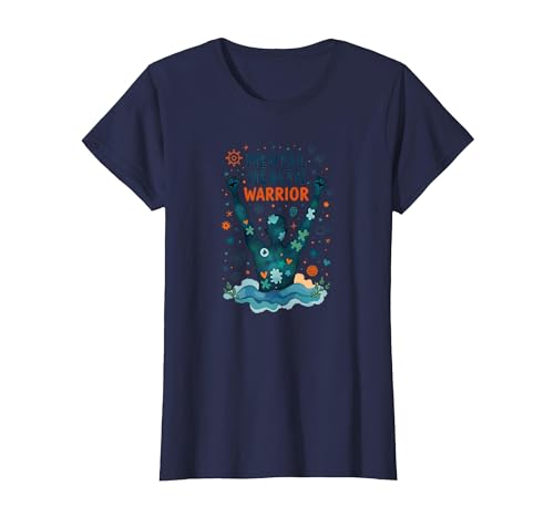 Mental Health Warrior, der Männer stärkt, inspirierende Kunst T-Shirt, Damen, Marineblau, XS von Generic