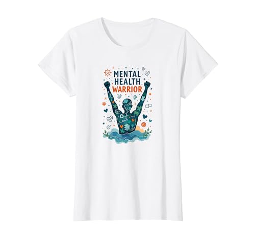 Mental Health Warrior, der Männer stärkt, inspirierende Kunst T-Shirt, Damen, Weiß, XS Mental Health Warrior, der Männer stärkt, inspirierende Kunst T-Shirt, Damen, Weiß, XS von Generic
