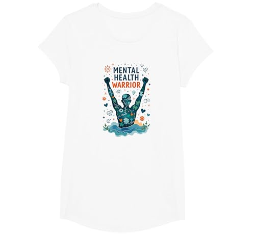 Mental Health Warrior, der Männer stärkt, inspirierende Kunst T-Shirt, Girls, Weiß, XS Mental Health Warrior, der Männer stärkt, inspirierende Kunst T-Shirt, Girls, Weiß, XS von Generic