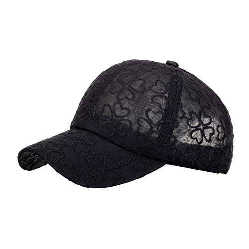 Mesh Cap Unisex Schwarz,Weiß Basecap Damen Spitze-Freizeit Kappe Herren Sommer Cappy Verstellbar Einfarbig Schildkappe Sport Schildkappen Schirmkappe Sonnenkappe Baseballmütze Mütze Outdoor von Generic