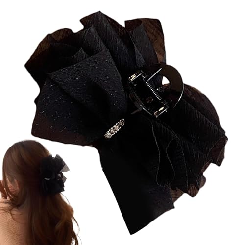 Mesh Chiffon Haarclip, Large Chiffon Clip, Großer starker Griff nicht -slip kapping kralle schwarz oder weiß, Mesh Haar Styling Werkzeuge für Frauen Styling von Generic