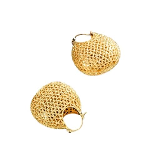 Mesh Cutout Ohrringe Vintage Hollow Ball Ohrringe Damenmode Atmosphärische Ohrstecker von Generic