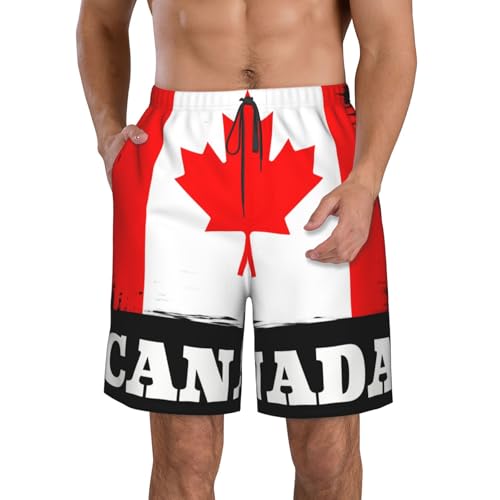 Mesh-Futter Sporthose Kurz Kanadische Kanada-Flagge Herren Strand-Shorts Atmungsaktiv Strandshorts Shorts Für Surf, Strand, Laufen XXL von Generic