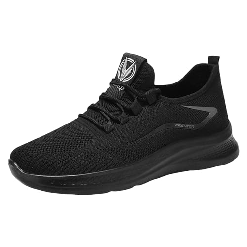 Mesh Sneaker Herren, Sportschuhe Für Herren, Turnschuhe Mit Luftpolster Straßenschuhe Halbschuhe Mit Elastische Schnürsenkel Mesh Leicht Joggingschuhe rutschfeste Arbeitsschuhe Outdoor Walkingschuhe von Generic
