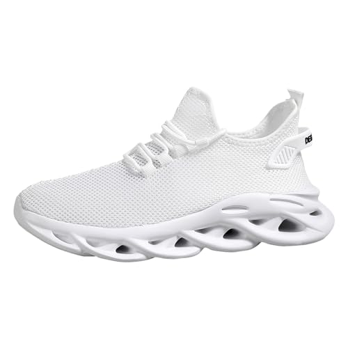 Mesh Sneaker Herren Mit Schnürsenkel, Laufschuhe Mit Dämpfung Herren, Turnschuhe Mit Luftpolster Sportlichen Halbschuhe Atmungsaktiv Joggingschuhe rutschfeste Freizeitschuhe Casual Wanderschuhe von Generic