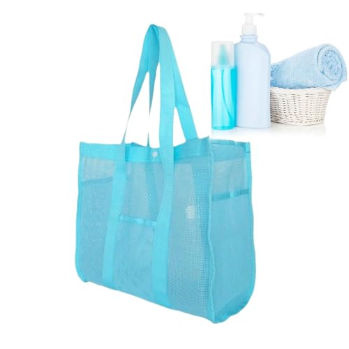 Mesh Strandtasche - Faltbare Sandfeste Mesh Handtasche | Schwimmbad Tote Taschen | Wasserdichte Wiederverwendbare Spielzeug Organizer Große Aufbewahrungstasche Für Kinder Schwimmen Urlaub Camping von Generic