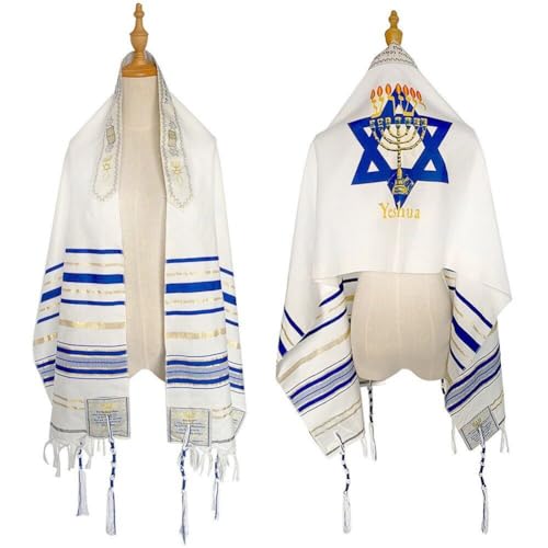 Messianischer Tallit-Gebetsschal, Israel, Jeschua, Licht der Welt, Gebetsschal, messianischer Schal, Wickeltücher für Männer und Frauen von Generic